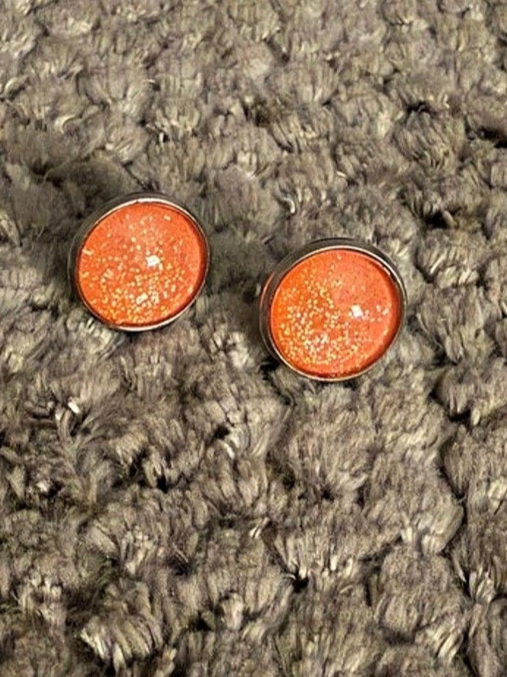 Orange Stud Earrings Like New